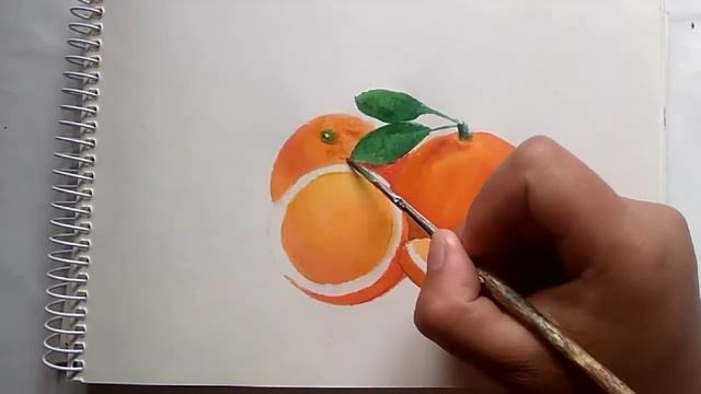 Watercolor Painting of Orange Fruit| Realistic Art of Orange| Step by Step Orange Painting смотреть онлайн