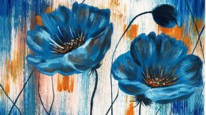 Как нарисовать интерьерную картину. Рисуем цветы. Рисуем легко.