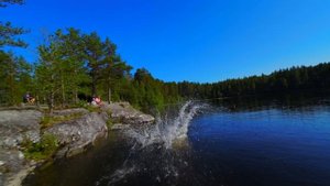 Карелия, подснял прыжок на FPV дрон