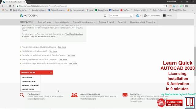 AutoCAD 2020 | Free License | How to install and activate | Tutorial | Learn Quick | By Sheriff смотреть онлайн