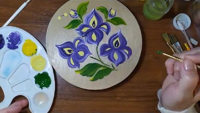 Мастер-класс "Петриковская роспись. Ирисы" смотреть онлайн