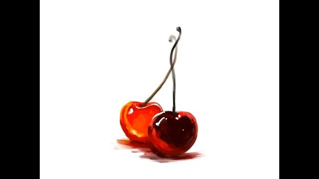 Oil painting ripe cherries in procreate/DashikiArts смотреть онлайн