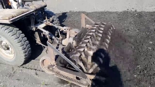 Самодельная сегментная фреза из жигулевского моста на самодельном  тракторе.