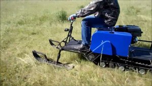 Мотобуксировщик Лидер-3 с реверсом (и с лыжным модулем), летний тест