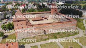 Aerial view of Lida Castle. The city of Lida. Belarus.