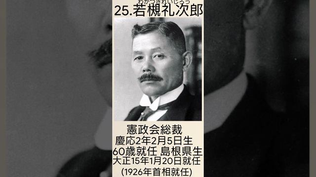 第25代 若槻礼次郎(内閣総理大臣)在任中に大正天皇崩御 金融恐慌