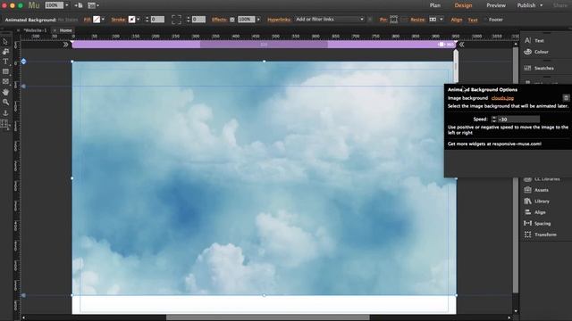 Animated background Widget | Adobe Muse