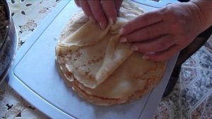 Как заворачивать блинчики с мясом