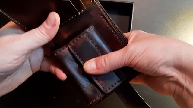 Простой портмоне из кожи ручной работы