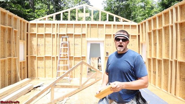 Setting 16 Trusses Alone - Build a 20x30 Workshop смотреть онлайн