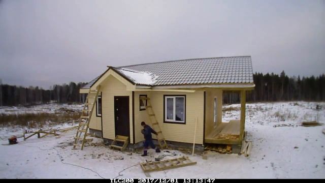 Каркасный дом 9х6 м. с террасой 2х6 м. Часть 4: Отделка дома виниловым сайдингом смотреть онлайн