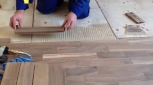 Профессиональная укладка паркета на клей Bona R 777 2К пу и гвозди