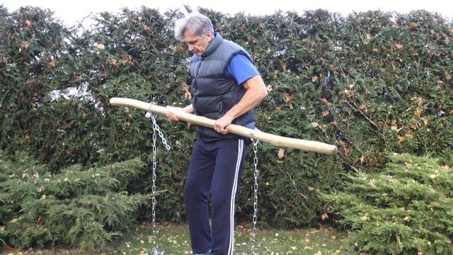Изометрические  упражнения с цепью и бревном.