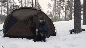 НАМ УЮТНО В ПАЛАТКЕ С ПЕЧКОЙ В  -15, СЕМЕЙНЫЙ ПОХОД