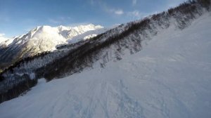 спуск с горы Чегет через доллар 27 февраля 2022