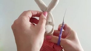 Как сшить зайца Тильда с ушами вверх (глазки + брови)