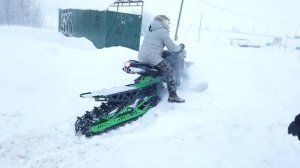 Первое испытания фазера переделанного в сноубайк