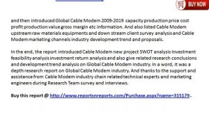 Global Cable Modem Industry Trends, Development & Market Data