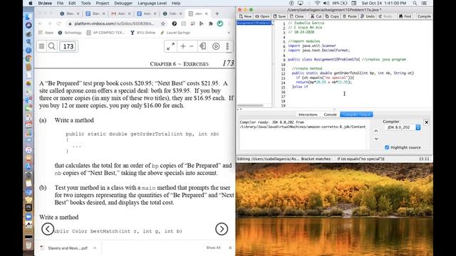 Data Analytics Course: Creating Methods & Scanner/Decimal Format Classes Using Java (Fall 2020)