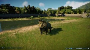 Jurassic World Evolution 2 бои динозавров-карнотавр VS синоцератопс