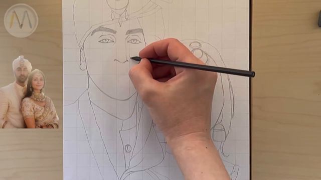 Ranbir Kapoor-Alia Bhatt drawing Indian couple / How to draw Ranbir Kapoor / How to draw Alia Bhatt
