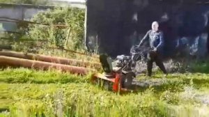 Снегоуборочная приставка Forza к мотоблоку. Испытания водой, травой и опилками.