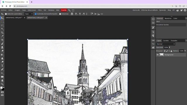 Convertir FOTO a DIBUJO a lápiz - PHOTOPEA - Rápido y fácil смотреть онлайн