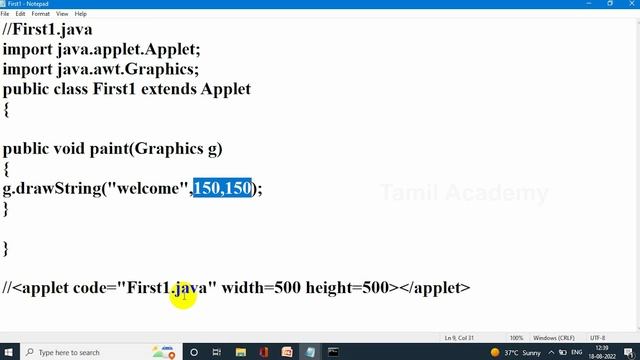 Learn Java - Part 28 | Java Tutorial in Tamil | Java Applets | தமிழ் அகாடமி смотреть онлайн