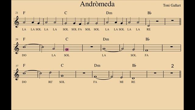Andròmeda. Notes Do-re'. No melodia. смотреть онлайн