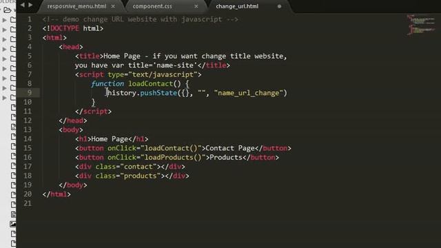 Change URL Website without Load Page (Javascript) смотреть онлайн
