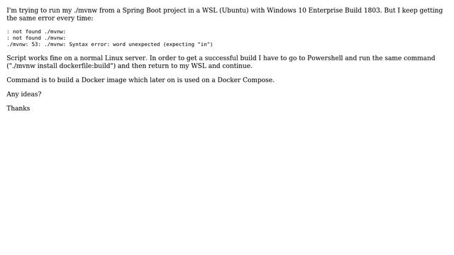 DevOps & SysAdmins: WSL and maven wrapper? смотреть онлайн