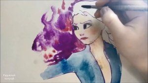 Как нарисовать Эльзу  из Холодное сердце поэтапно