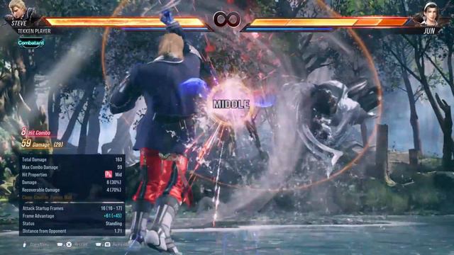 Tekken 8 Steve Fox B1 Bread and Butter Combo смотреть онлайн