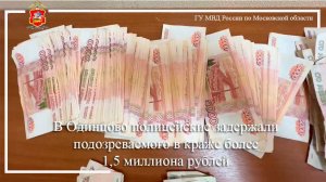 В Одинцово полицейские задержали подозреваемого в краже более
1,5 миллиона рублей