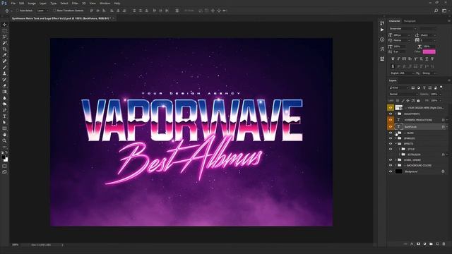 80s Synthwave Retro Text Effect / Logo Style смотреть онлайн