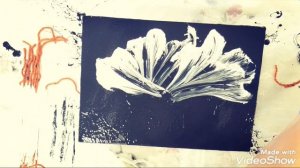 Флюид Арт.  Акриловая заливка.  Цветок нитками.