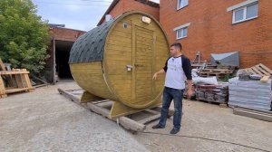 Баня Бочка Уно Wood 2000 Стандарт. Бюджетная банька, но свод парной из кедра!