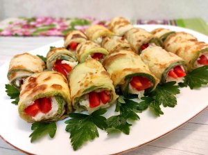 РУЛЕТИКИ из КАБАЧКОВ. Простой Рецепт Вкусной Закуски