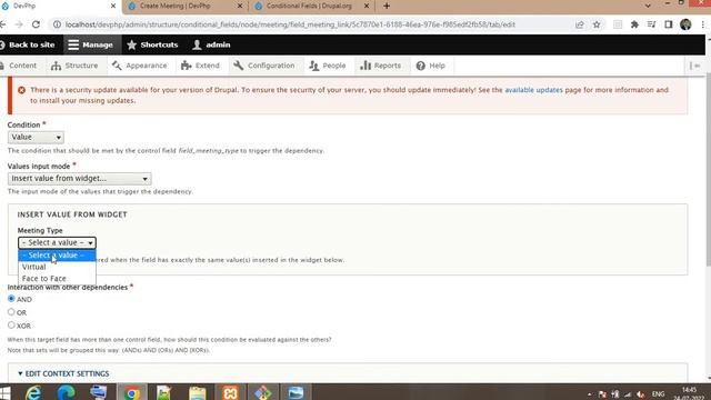 Conditional Fields in Drupal.