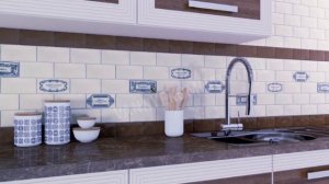 Плитка для кухни на фартук. Много различных идей. #рисунок на плитки