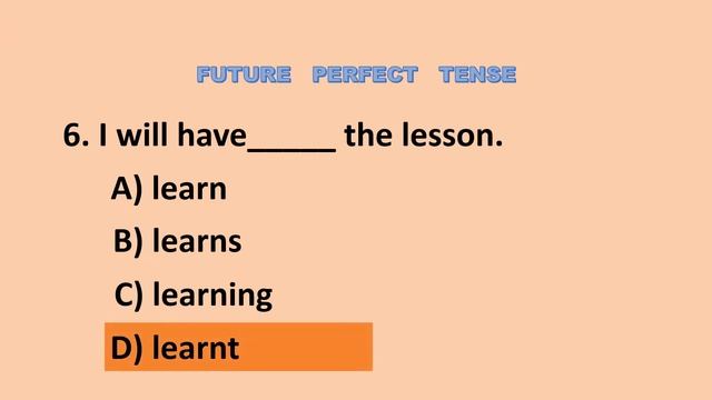 QUIZ ( FUTURE PERFECT TENSE ) BASED ON TUTORIAL 13 смотреть онлайн