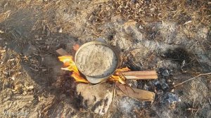 Как обогреть палатку. Кастрюля с песком. Измеряю температуру.