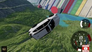 BeamNG Drive Невероятный прыжок на автомобиле! (Subaru Outback) Мод патруль!