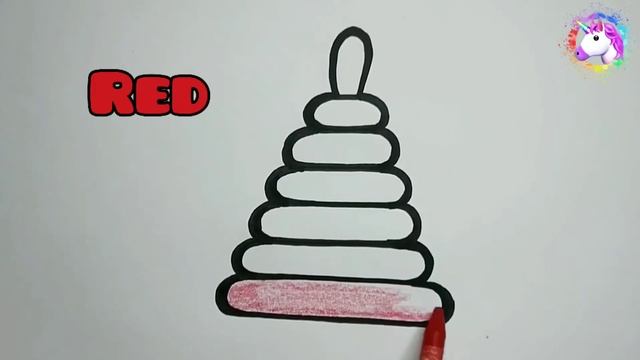 Как нарисовать пирамидку. Детские рисунки. Раскраска для детей. смотреть онлайн