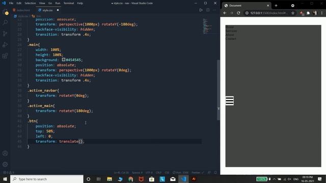 3D Flip Navigation Bar Using HTML & CSS & JavaScript