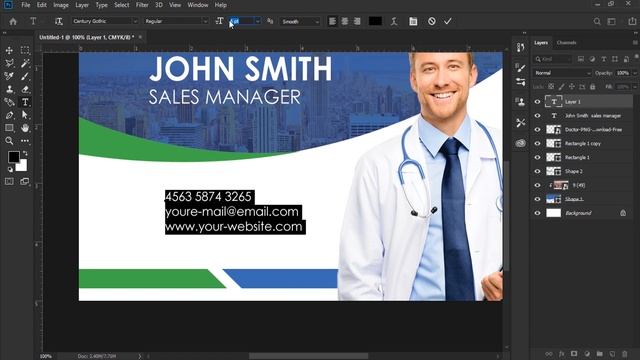 Hospital and Health Care Business Card  Photoshop Tutorials