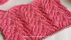 Красиво и роскошно - ажурный узор спицами из листочков и 3D веточек