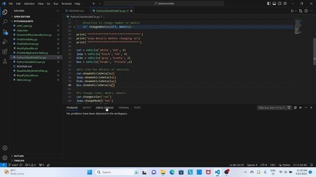 Python coding class for vehicle | python coding for beginners | python class and objects | python