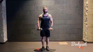 Отведение рук в стороны с гантелями