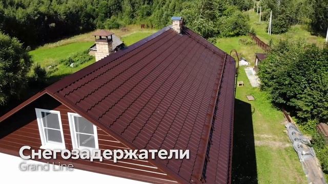 Металлочерепица Classic Grand Line, Quarzit - вид кровли сверху | Аэросъемка